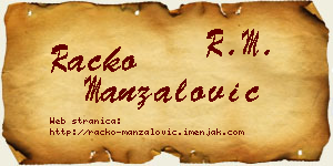 Racko Manzalović vizit kartica